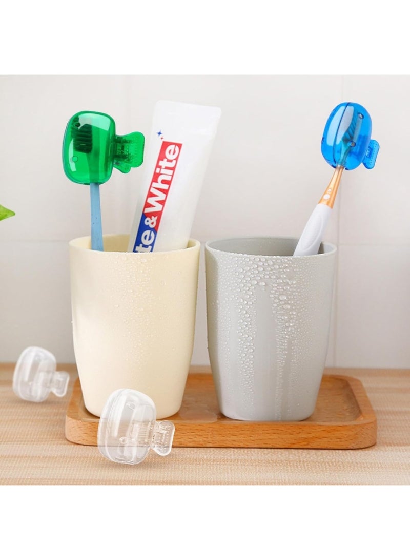 LIMOS 6 Pack Toothbrush Cover Portable Travel Toothbrush Protector Coverings Clips Cap Brush Plastic Clip's Covers for Household Travel, Camping, Bathroom (Multicolor) (Pack of 6) - Image 2