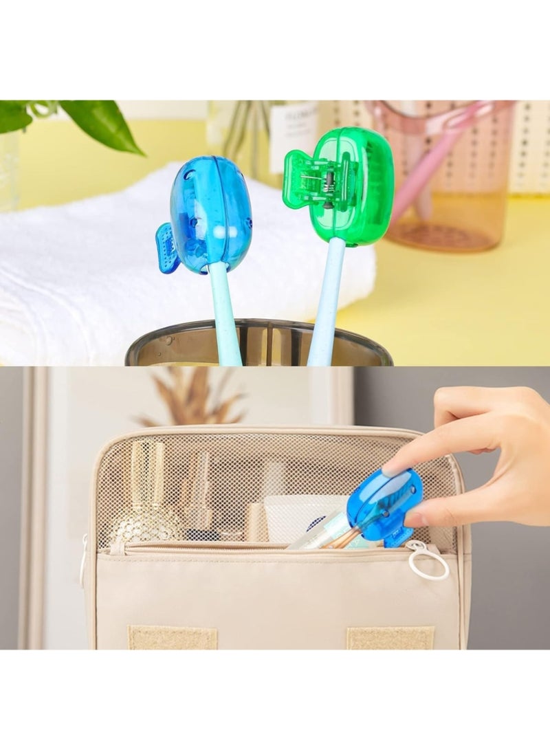 LIMOS 6 Pack Toothbrush Cover Portable Travel Toothbrush Protector Coverings Clips Cap Brush Plastic Clip's Covers for Household Travel, Camping, Bathroom (Multicolor) (Pack of 6) - Image 3