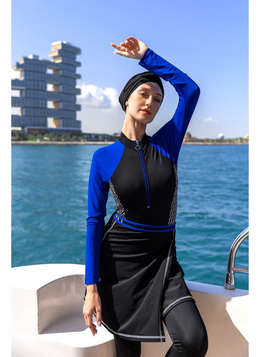 Remsa Mayo Remsa Swimsuit Can Be Worn In 3 Different Ways Lycra Skirted Hijab Swimsuit R125 Collar  - Image 1