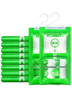 MahMir MahMir® Moisture Absorber and Odor Eliminator Hanging Bags to Rid Damp in Closet, Safe, Cars, Wardrobes, Basement, Gym Bag| Humidity Bags for Closet and wardrobes - Pack of 10 (120 gms each)  - Image 1