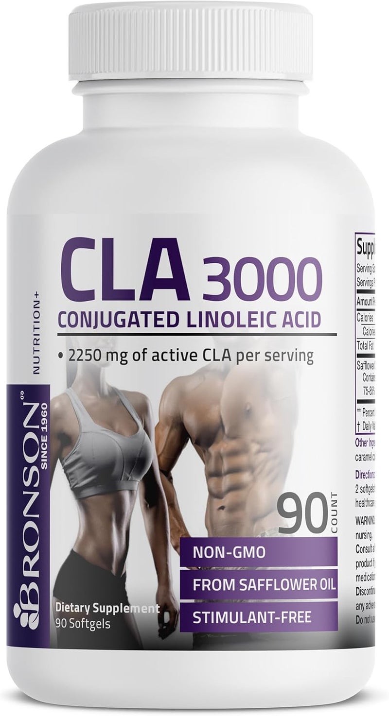 Bronson CLA 3000 Extra High Potency Supports Healthy Weight Management Lean Muscle Mass NonStimulating Conjugated Linoleic Acid 90 Softgels - Image 5