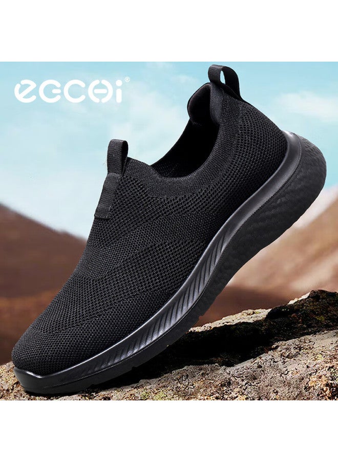 Egchi Men's Shoes, Men's Sneakers, Summer Outdoor Mesh Breathable Walking Shoes, Casual Shoes For Men, X170502, Black, Size 41 - Image 2