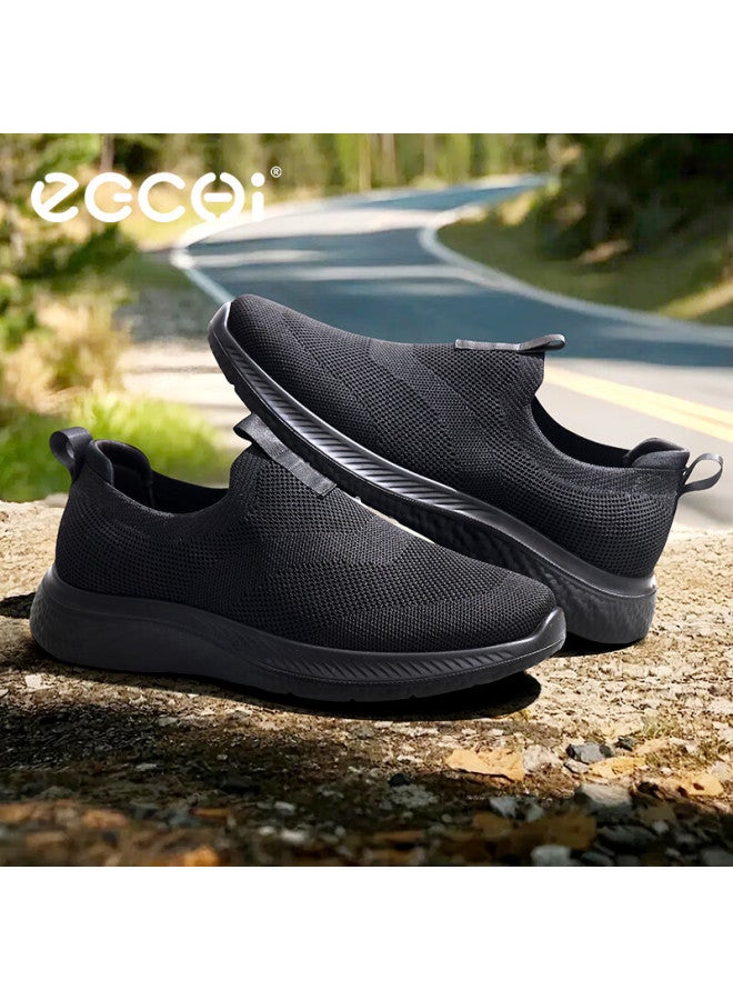 Egchi Men's Shoes, Men's Sneakers, Summer Outdoor Mesh Breathable Walking Shoes, Casual Shoes For Men, X170502, Black, Size 41 - Image 1