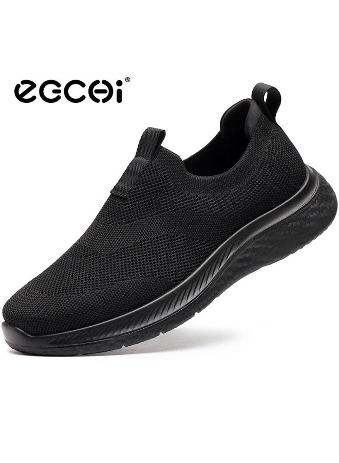 Egchi Men's Shoes, Men's Sneakers, Summer Outdoor Mesh Breathable Walking Shoes, Casual Shoes For Men, X170502, Black, Size 41 - Image 4