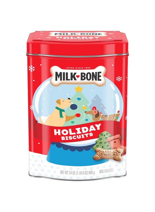 Milk-Bone Limited Edition Holiday Dog Treats, Small Biscuits, 24 Ounce Reusable Tin - Image 1