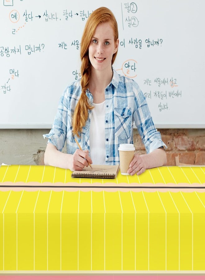Piuaeue 3 PCS Preschool Kindergarten Back to School Tablecloth Decorations First Day of School 54 x 108 Inch Pencil Composition Notebook Disposable Rectangle Table Covers for Welcome Back to School - Image 3