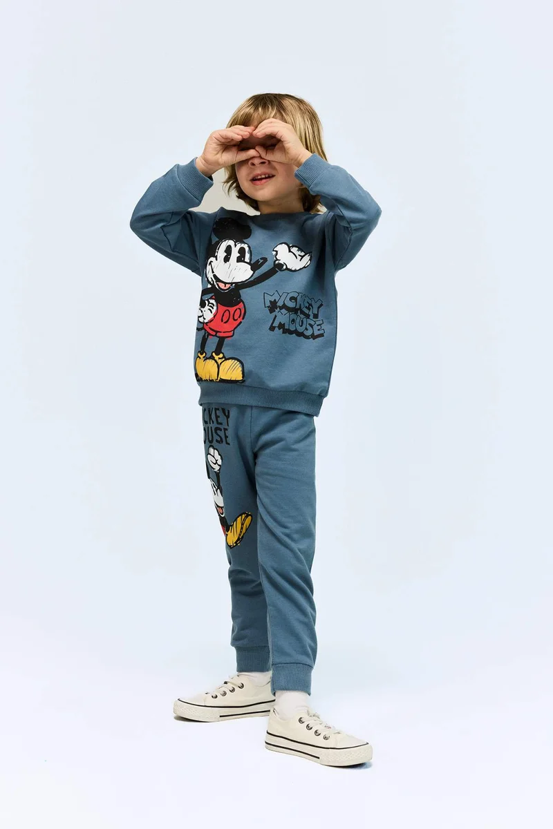 Defacto Regular Fit Mickey &amp; Minnie Licensed Elastic Band Trousers
