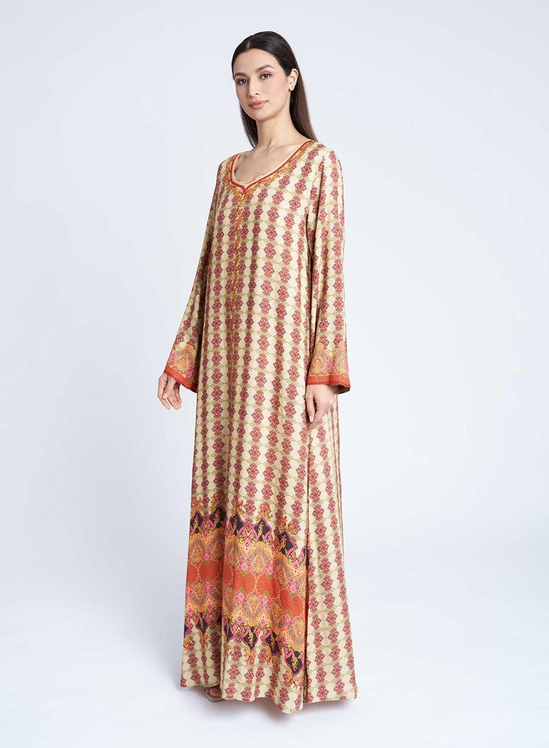 كشخة جلابية بطبعة رقمية من الرايون - Image 2