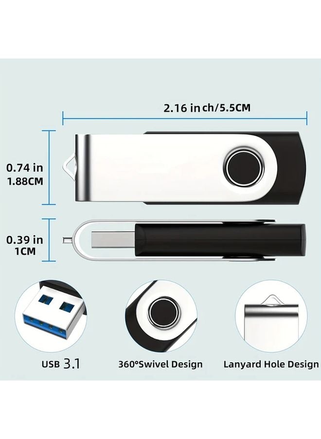 LANSTEN 256GB USB 3 1 Flash Drive High Speed Metallic Rotating Design Portable Storage - Image 3