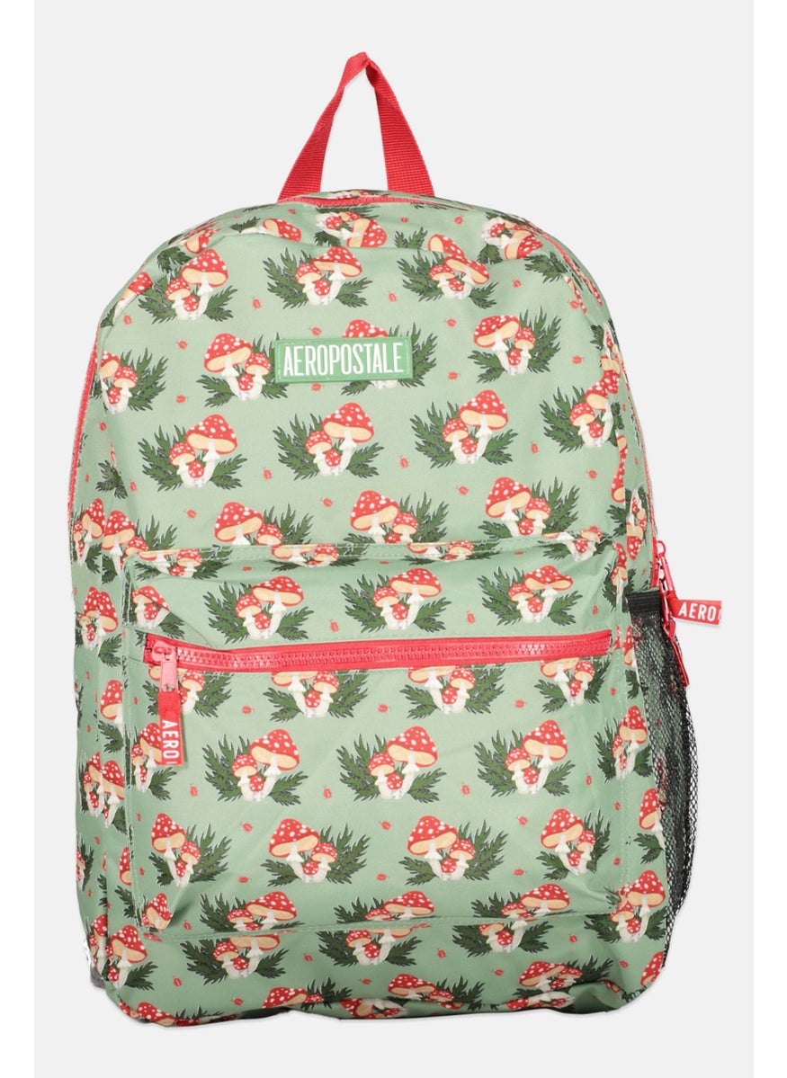 Aeropostale Women Allover Print Backpack Bag 42 H x 30 L x 13 W cm, Olive  - Image 1