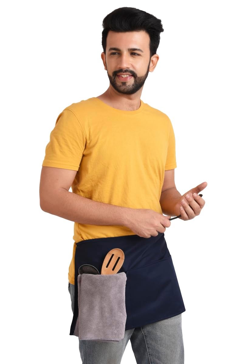 adhyah adhyah TrendyUniform Kitchen Waist Apron For Men Women Complete Range Short Long Used In Restaurant  - Image 1