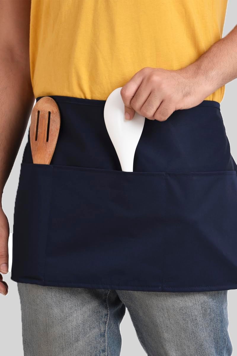 adhyah adhyah TrendyUniform Kitchen Waist Apron For Men Women Complete Range Short Long Used In Restaurant  - Image 3