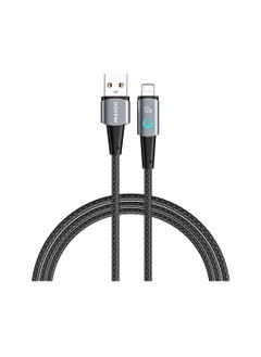 Maxco MS07L Braided Cable 2.4A USB to Lightning with Light Display 120CM - Black Gray - pzsku/Z189440BAC38DE211DDFFZ/45/_/1733918132/46342a99-d731-4687-9196-4907429d8f7e