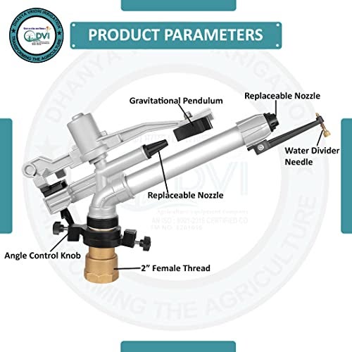 DVI AUTOMAT HT44G 2" inch Flamingo RAINGUN Used for Irrigation, DUST SUPRESSION, Water SPRINKLERING in Farms, Gardens and LAWNS (Pack of 1) (HT-44G Flamingo (2" inch RAIN Gun)) - Image 5