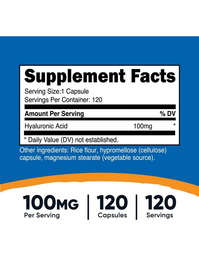 Nutricost Hyaluronic Acid Capsules 100mg,120 Vegetarian Capsules - Gluten Free, Non-GMO - Image 2