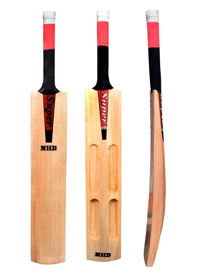 NHD Super Gold SG4 Scooped/Designed Kashmir Willow Cricket Bat for Tennis Ball (35-36 Inches), Tan - Image 1