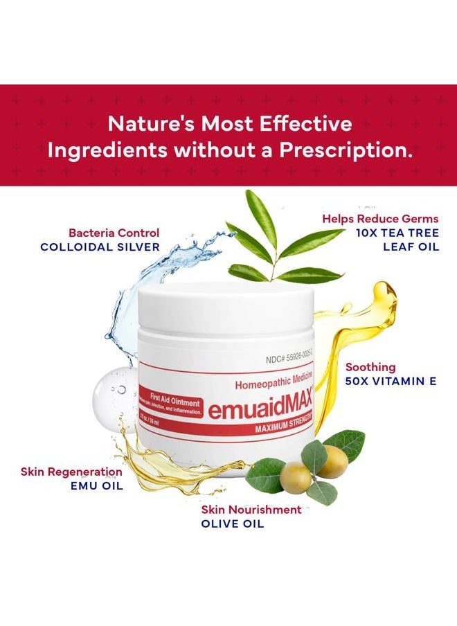 Emuaid EMUAIDMAX Ointment for Itchy Skin, Maximum Strength Treatment for Athlete's Foot, Psoriasis, Jock Itch, Rash, Eczema, Cold Sores, Blisters, and Yeast Infection, 2oz  - Image 3