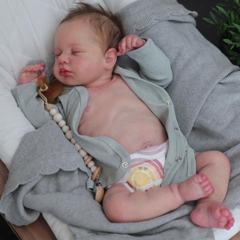 Anano Reborn Baby Boys 17 Inch Realistic Newborn Baby Boys Lifelike Real Full Body Silicone Vinyl Babies That Look Real Preemie Newborn Boy DollWaterproof Babies Doll for Kids Age 3 Country - Image 3