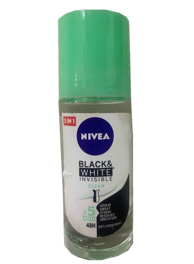 Nivea 2 Pieces NIVEA Black & White Invisible Clean 48h 5in1 50ml - Image 2