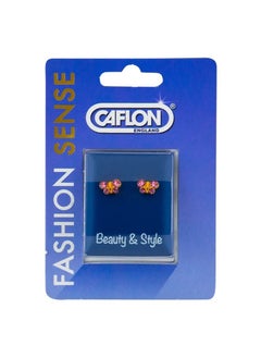 Caflon Caflon Butterfly Earrings - Gold Plated with Light Rose Crystal, Elegant 6mm Design  - Image 1