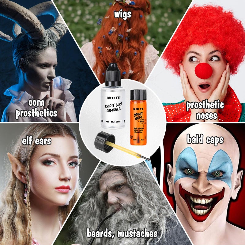 MIILYE Spirit Gum Adhesive and Remover â€“ 15ml Professional Cosmetic Glue for Face, Skin, Body, Stage Special Effect Prosthetics Makeup & Cosplay Wig - Image 5
