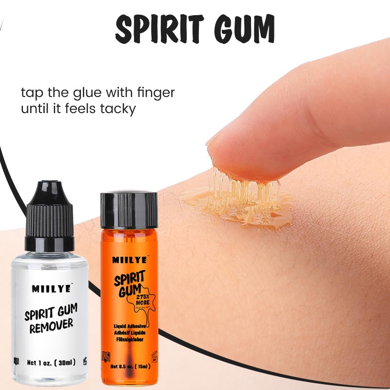 MIILYE Spirit Gum Adhesive and Remover â€“ 15ml Professional Cosmetic Glue for Face, Skin, Body, Stage Special Effect Prosthetics Makeup & Cosplay Wig - Image 3