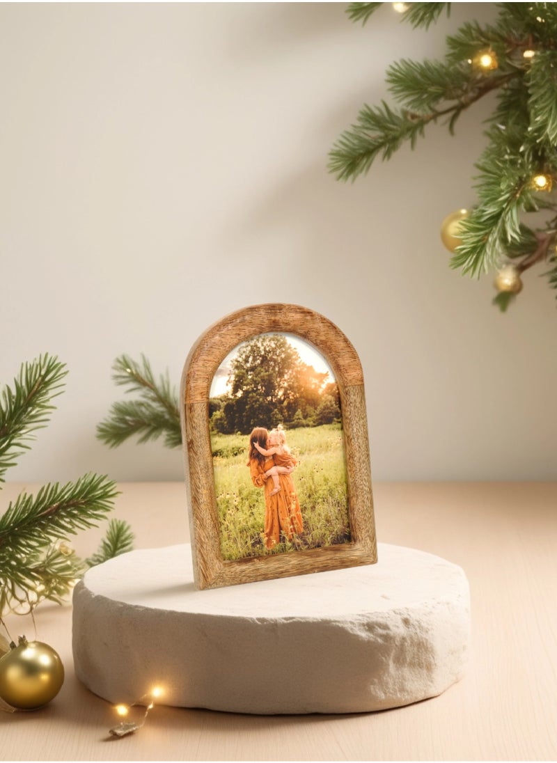 Mars & More - Handcrafted Wooden Arch Photo Frame 12x17 cm by Artesania - Image 1