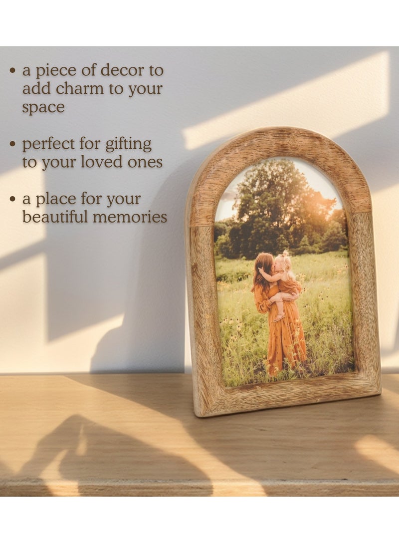 Mars & More - Handcrafted Wooden Arch Photo Frame 12x17 cm by Artesania - Image 1