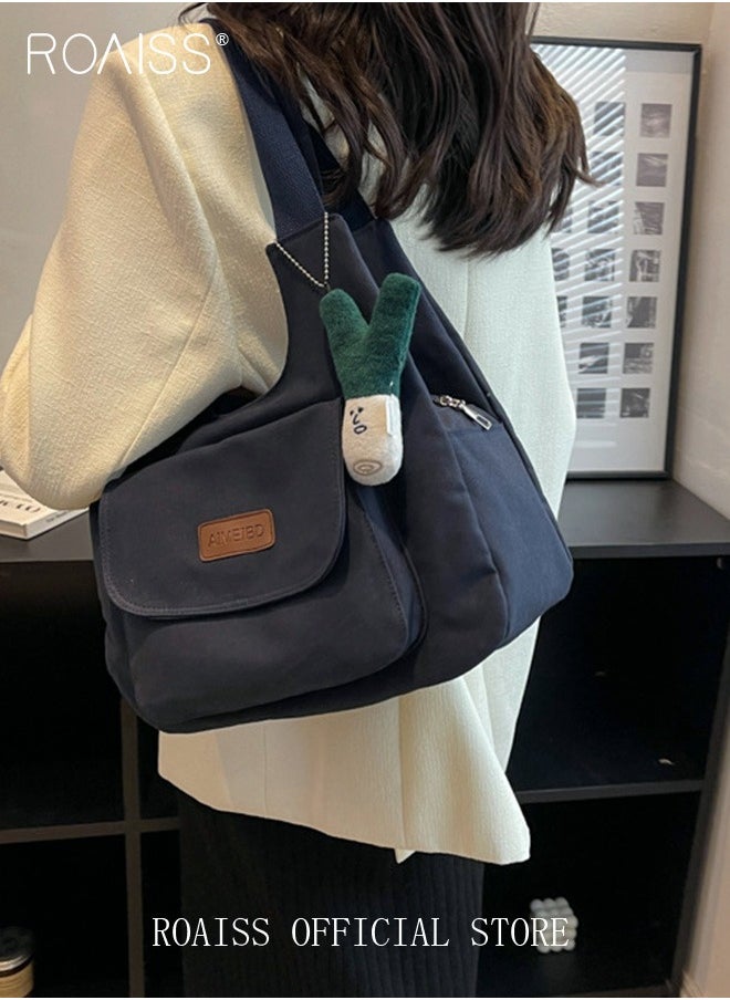 roaiss - Women's Underarm Bag Large Capacity Commuter Bag Canvas Bag Tote Bag Simple Comes - Image 1