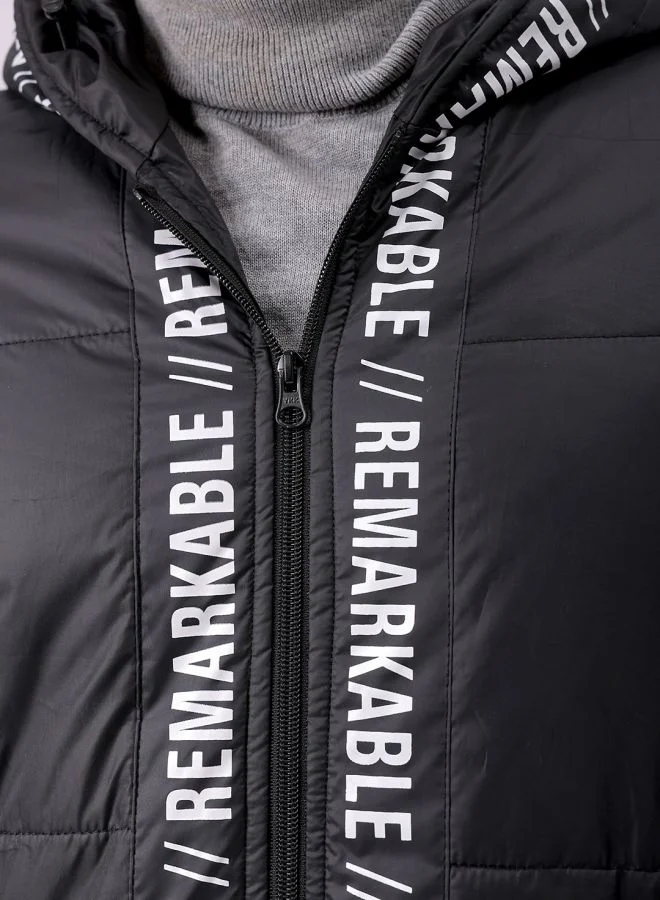 The Indian Garage Co Men Slim Fit Graphic Puffer Jackets