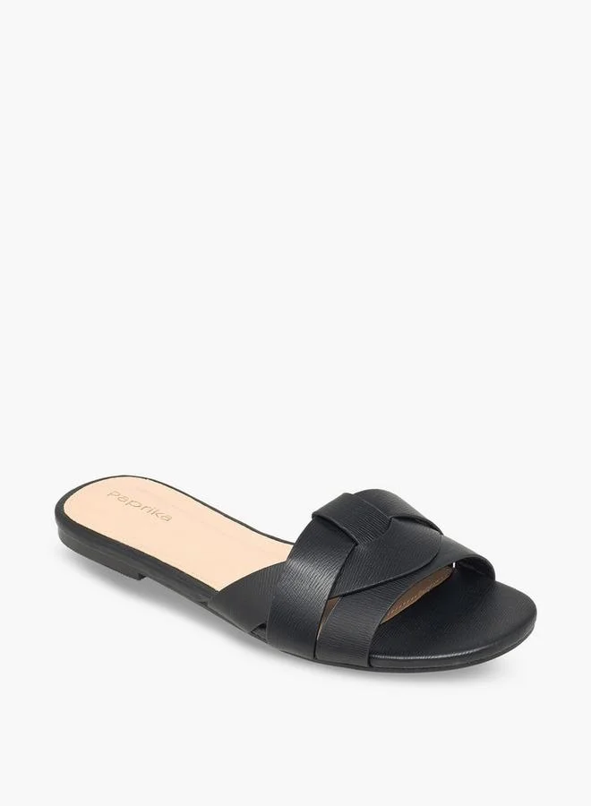 Paprika Women Cross Strap Slip-On Sandals