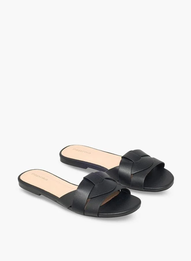 Paprika Women Cross Strap Slip-On Sandals