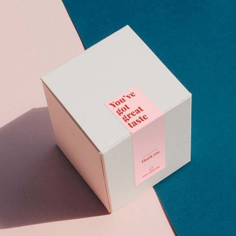 127F Color 100 Sheets Rectangular Gift Box Sealing Sticker Roll Coated Paper Labels - Image 5
