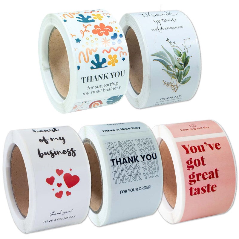 127F Color 100 Sheets Rectangular Gift Box Sealing Sticker Roll Coated Paper Labels - Image 1