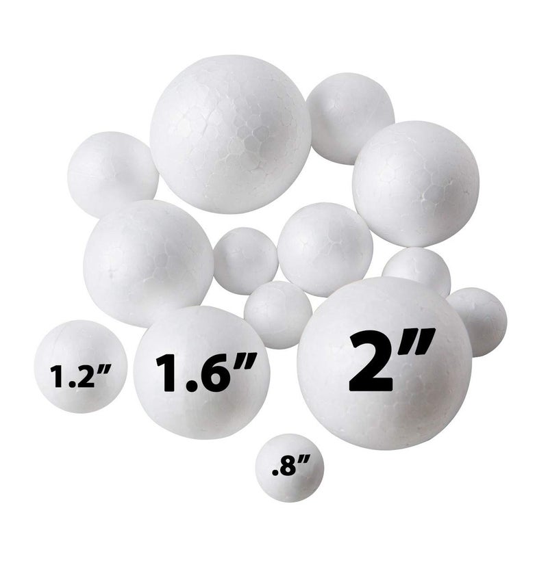 Bargain Paradise 240 Pack Foam Balls -Craft Foam Balls -Foam Craft Balls -Foam Balls for Arts and Crafts, DIY Craft for Home, School Craft Project -240 Bulk Foam Balls, 4 Sizes .8’’, 1.2’’, 1.6’’, 2’’ Inches - Image 1