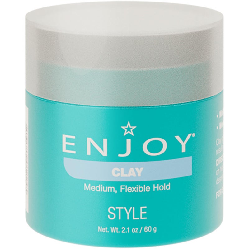 ENJOY Clay, Non-Greasy Paste, Flexible Texture and Hold, Color Safe, Anti Frizz Hair Products, Hair Styling Cream, Hair Styling Products - 2.1 Oz - Image 1