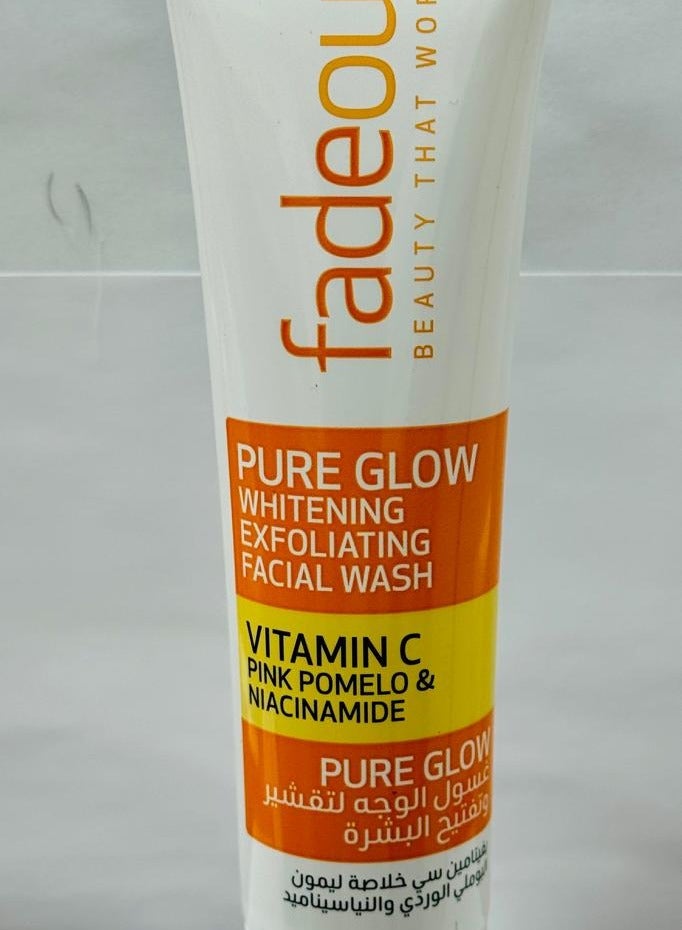 fadeout Pure Glow Brightening Exfoliating Facial Wash with Vitamin C, Pink Pomelo and Niacinamide