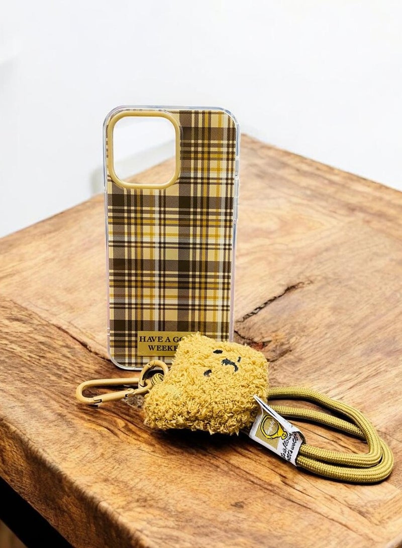 Generic Protective Case With Teddy Bear Medallion – Stylish Back Cover For IPhone 16 Pro Max – Brown - Image 3