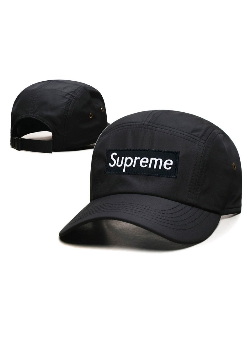SUPREME قبعة كامب نايلون سوداء من سوبريم مع شعار مطرز