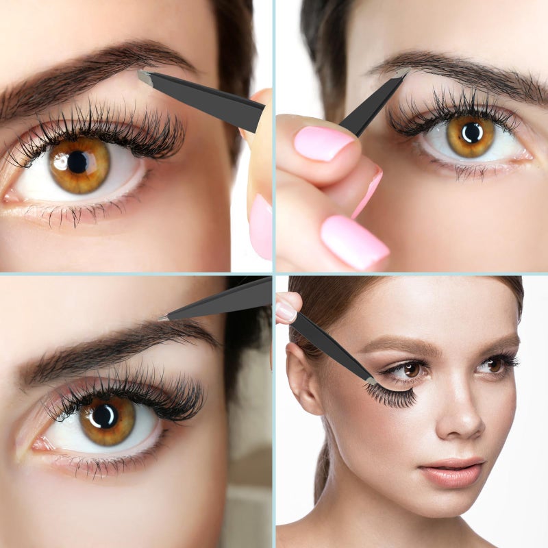 SWEET VIEW 7pcs Eyebrow Tweezers Kit for Women Precision Plucker with Brow Scissors & Razor & Spoolie for Facial, Chin, Brow, Splinter and Ingrown Hair - Image 5