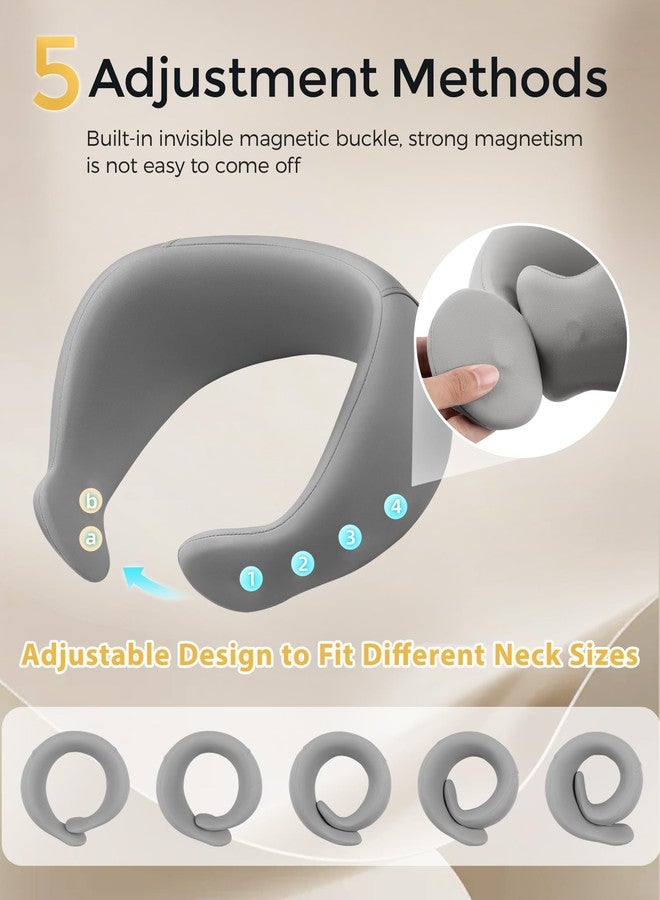 BEBAS Travel Neck Pillows for Airplanes and Long-Haul Flights, Memory Foam Adjustable 360° Head Support with Asymmetrical Sides, Includes Travel Bag (Grey) - Image 3