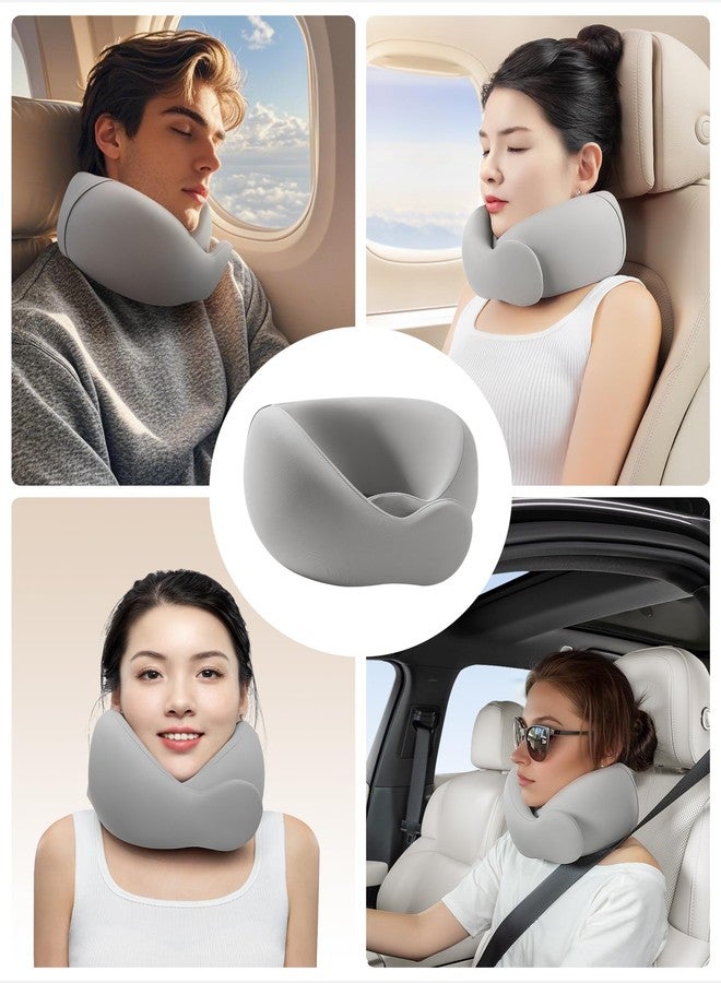 BEBAS Travel Neck Pillows for Airplanes and Long-Haul Flights, Memory Foam Adjustable 360° Head Support with Asymmetrical Sides, Includes Travel Bag (Grey) - Image 4
