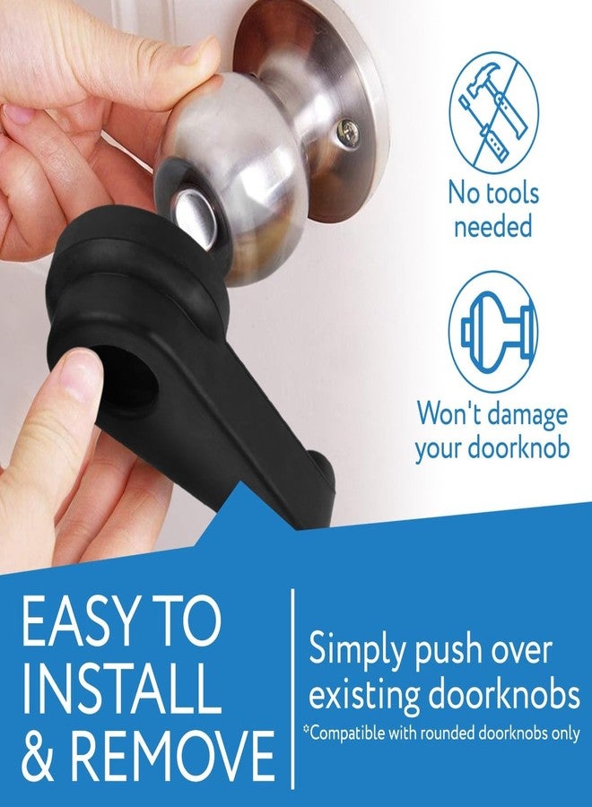 Impresa Door Knob Extension 2-Pack - Soft Black Rubber Compatible Only with 2"-2.5" Ball-Shaped Doorknobs - Slip-Resistant Grip & Easy Install - Adaptive Door Turner & Handle Gripper - Image 5