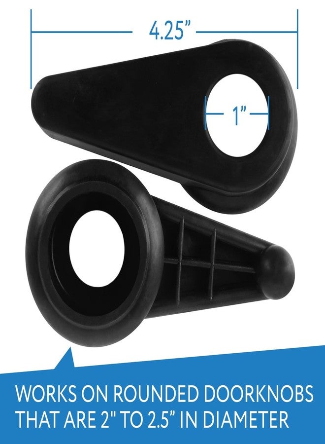 Impresa Door Knob Extension 2-Pack - Soft Black Rubber Compatible Only with 2"-2.5" Ball-Shaped Doorknobs - Slip-Resistant Grip & Easy Install - Adaptive Door Turner & Handle Gripper - Image 2