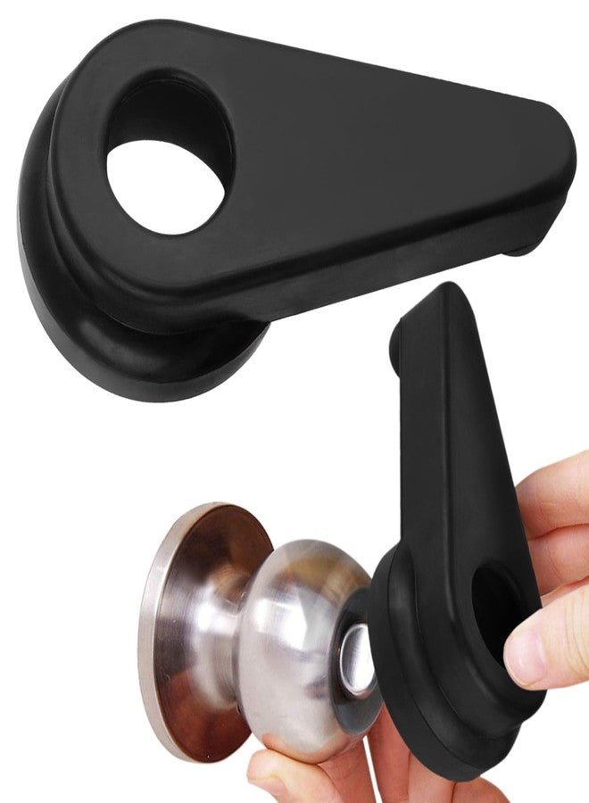 Impresa Door Knob Extension 2-Pack - Soft Black Rubber Compatible Only with 2"-2.5" Ball-Shaped Doorknobs - Slip-Resistant Grip & Easy Install - Adaptive Door Turner & Handle Gripper - Image 1