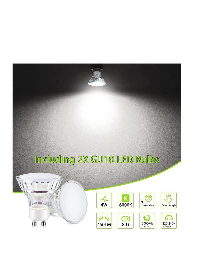 SYOSI - LED Ceiling Light Rotatable, 2 Way Swiveling Round Plate Spotlight, LED Ceiling Spot Lights, Ceiling Lamp for Kitchen, Living Room Bedroom White Chrome - Image 1