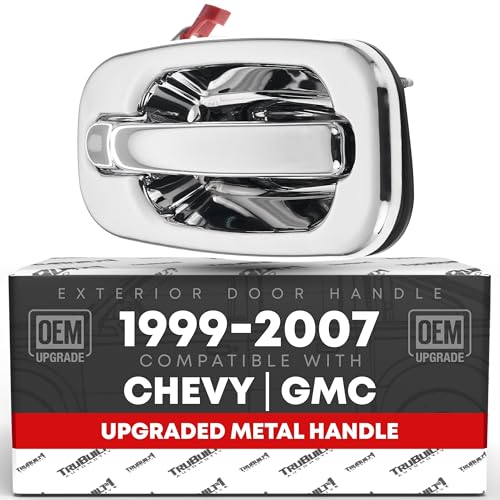T1A Exterior Front Passenger Door Handle Upgraded Metal Compatible with 19992006 Chevrolet Silverado Suburban Tahoe Avalanche 9906 GMC Sierra Yukon All Chrome OEM 15182406 91128 - Image 1