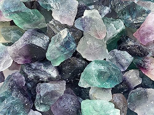GAF TREASURES 1/2 LB Raw Rainbow Fluorite Crystals, Natural Rainbow Fluorite Stone, Natural Rough Rainbow Fluorite Crystals, Rainbow Fluorite Healing Crystals (Rainbow Fluorite) - Image 1