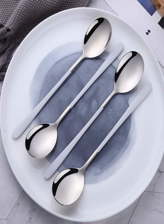 HomeAra Stainless Steel Soup Spoon Set - Elegant Cutlery Set for Soup, Dinner, and Kitchen - Premium Flatware Tableware for Home Dining - Image 2