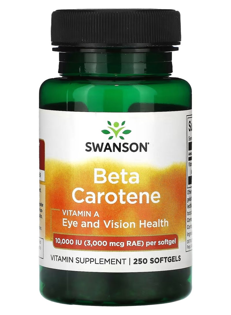 سوانسون، بيتا كاروتين، 10000 وحدة دولية (3000 ميكروغرام RAE)، 250 كبسولة هلامية